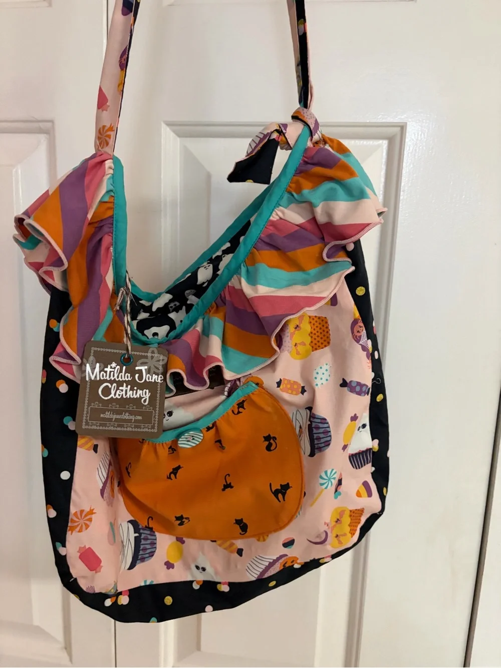 Matilda Jane Pink Multi-Color Halloween trick or treat bag